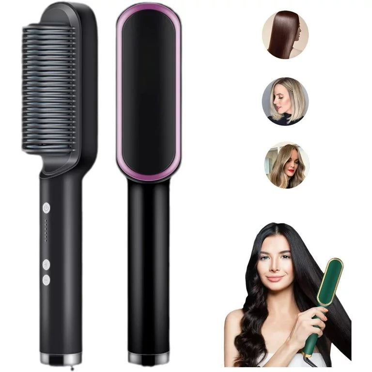 Hair Straightener Brush Curling Comb 2 In 1